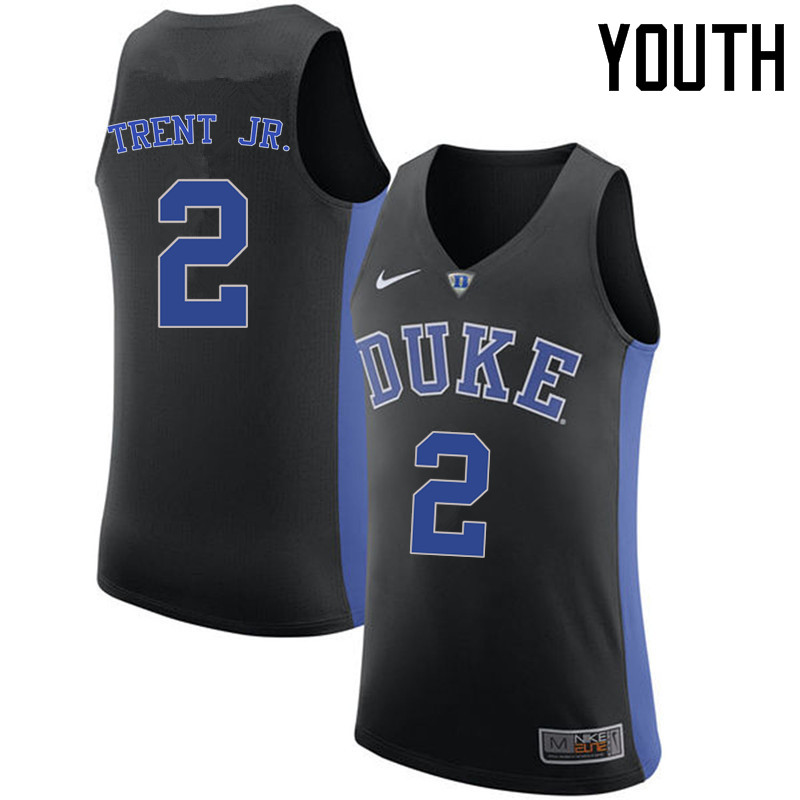 Youth Duke Blue Devils #2 Gary Trent Jr. College Basketball Jerseys Sale-Black - Click Image to Close